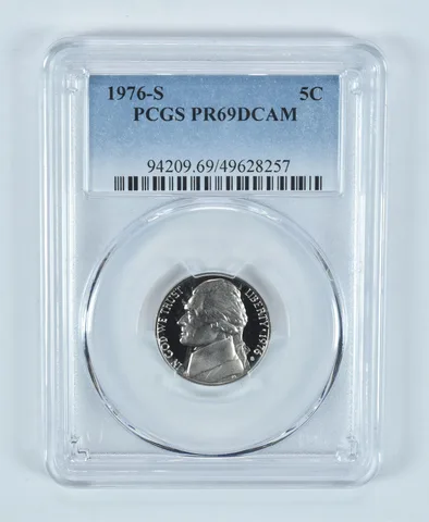 1976-S Jefferson Nickel PR69 DCAM PCGS Blue Label