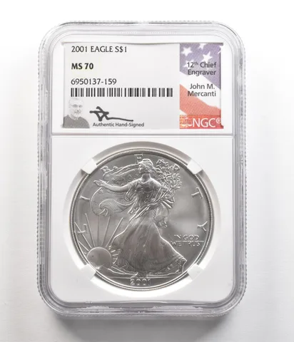 2001 American Silver Eagle Mercanti MS70 NGC *5533