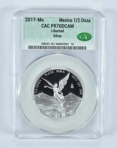 2017 Mo Mexico 1/2 Onza Silver Libertad PR70 DCAM CAC CACg