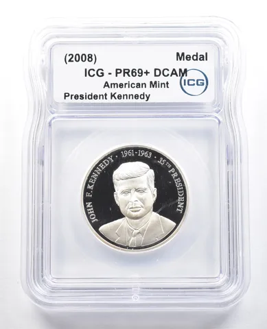 (2008) American Mint Medal President Kennedy PR69+ DCAM ICG *4883