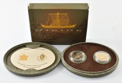 1999 Canada 5 Dollars Norway 20 Krone Vikings & The Vinland Voyages W/ OGP *4770