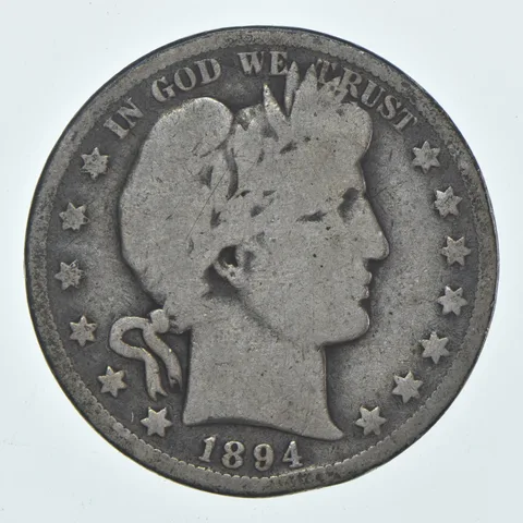 1894-O Barber Half Dollar Average Circ 90% Silver