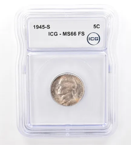 1945-S Jefferson Nickel MS66 FS ICG Beautiful Tone *7394