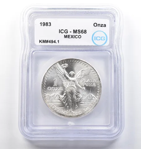 1983 Mo Mexico 1 Onza Silver Libertad KM#494.1 MS68 ICG *6636
