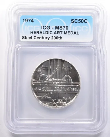 1974 So Called Half Dollar Steel Century 200th MS70 ICG