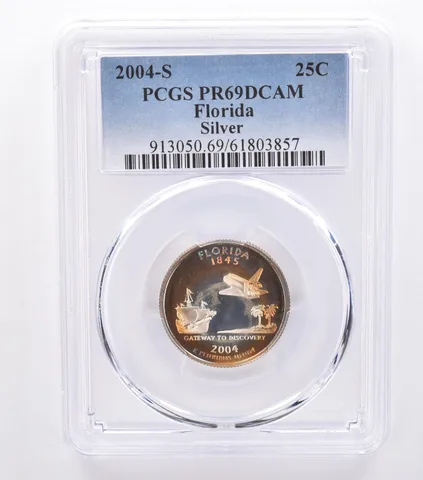 2004-S Washington State Quarter Florida Silver PR69 DCAM PCGS Nice Tone *8727
