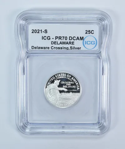 2021-S Washington Quarter ATB Delaware Crossing Silver PR70 DCAM ICG