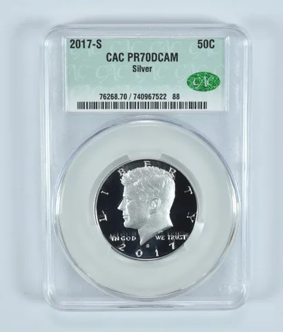 2017-S Kennedy Half Dollar Silver PR70 DCAM CAC CACg