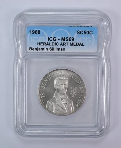 1968 So Called Half Dollar Benjamin Silliman MS69 ICG