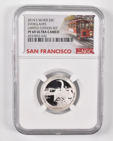 2014-S Silver PF69 UCam Everglades Quarter NGC Limited Edition SF Lbl