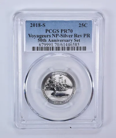 2018-S Quarter ATB Silver Voyageurs 50th Anniversary Set Reverse PR70 PCGS