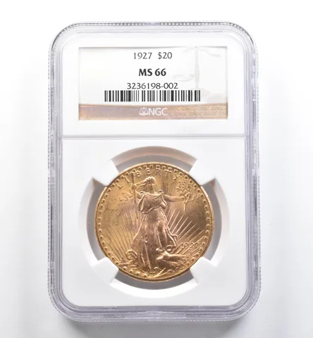1927 $20 Saint Gaudens Gold Double Eagle MS66 NGC *6518