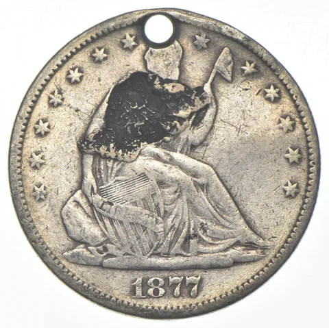1877 Seated Liberty Half Dollar Love Token *8440