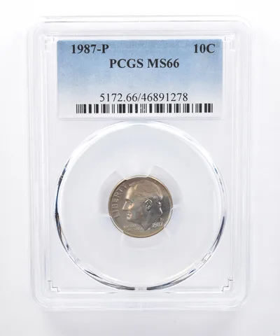 1987-P Roosevelt Dime MS66 PCGS Beautiful Tone *8310