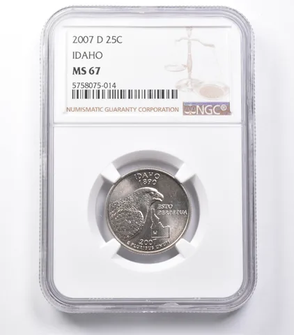 MS67 2007-D Washington State Quarter Idaho NGC *5400