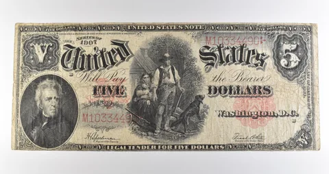 1907 $5 Legal Tender Large Note Red Seal *3539