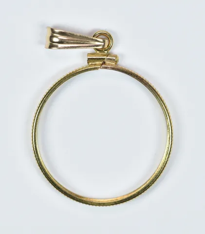 14kt Gold Coin Bezel 25.5mm 1.83g a9466