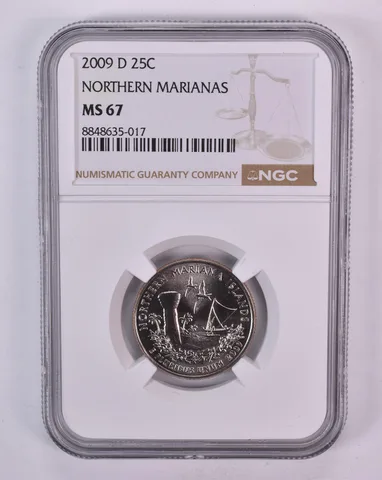 2009-D Washington State Quarter Northern Marianas MS67 NGC Brown Label