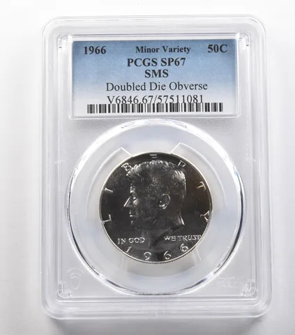 1966 Kennedy Half Dollar SMS Doubled Die Obverse SP67 PCGS *4843
