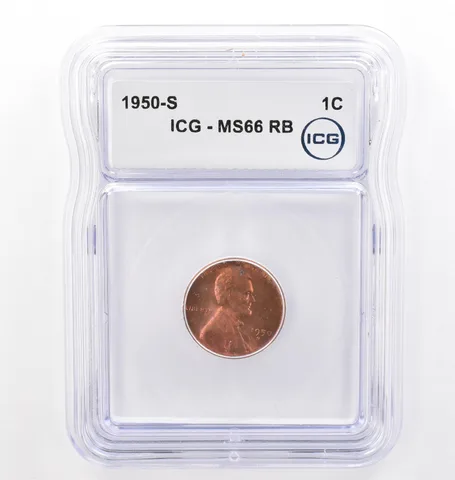 1950-S Lincoln Wheat Cent MS66 RB ICG Beautiful Tone *7696