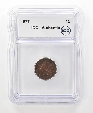 1877 Indian Head Cent Authentic ICG Beautiful Tone *6662
