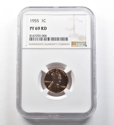 1955 Lincoln Wheat Cent PF69 RD NGC *8134