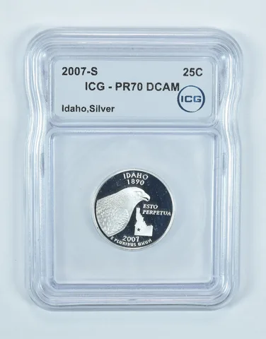 2007-S Washington State Quarter Idaho Silver PR70 DCAM ICG