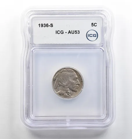 1936-S Indian Head Buffalo Nickel AU53 ICG *3991
