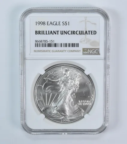 1998 American Silver Eagle BU NGC Brown Label