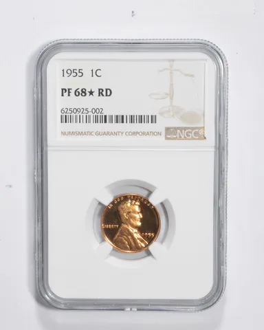 PF68* RD 1955 Lincoln Wheat Cent - Graded NGC a3127