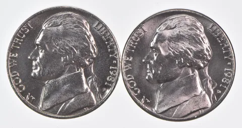 (Set) 1981 P+D Jefferson Nickel Unc Bundle