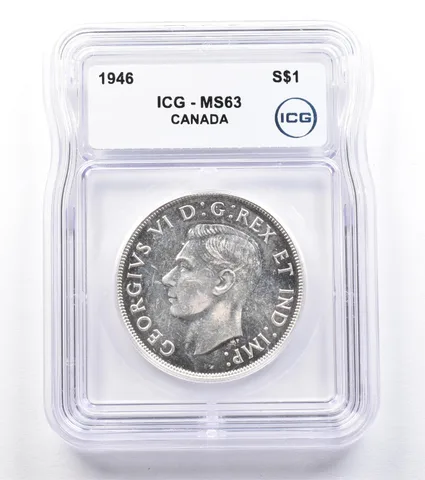 1946 Canada 1 Dollar Silver MS63 ICG *1813