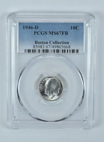 1946-D Roosevelt Dime Boston Collection MS67 FB PCGS