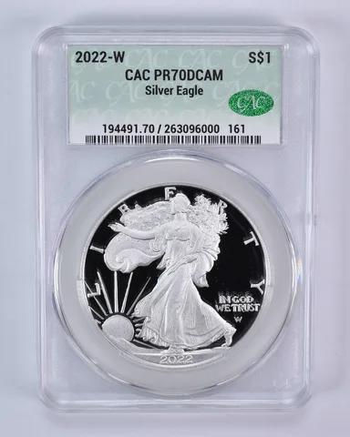 2022-W American Silver Eagle PR70 DCAM CAC CACg