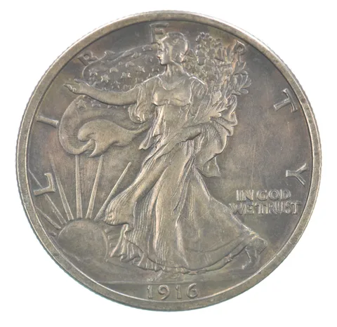 1916 Walking Liberty Half Dollar Beautiful Tone a5247