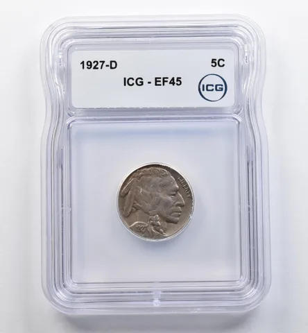 1927-D Indian Head Buffalo Nickel EF45 ICG *9032