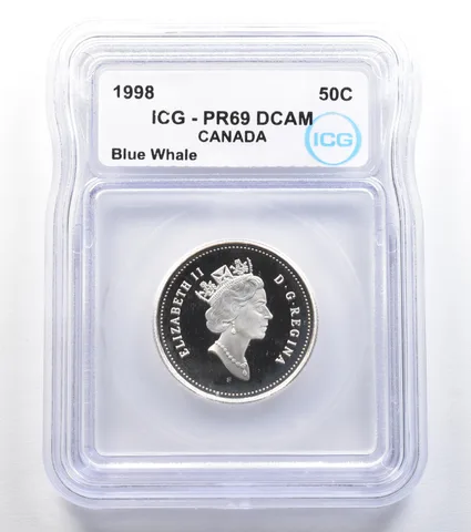 1998 Canada 50 Cents Blue Whale PR69 DCAM ICG *7916