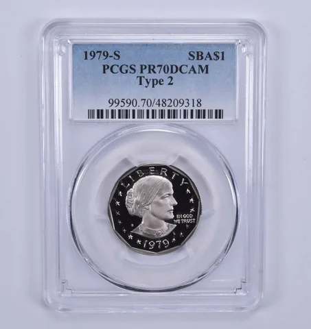 1979-S Susan B Anthony Dollar Type 2 PR70 DCAM PCGS Blue Label