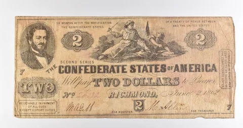 1862 $2 Richmond VA Confederate States Of America Obsolete Note *3924