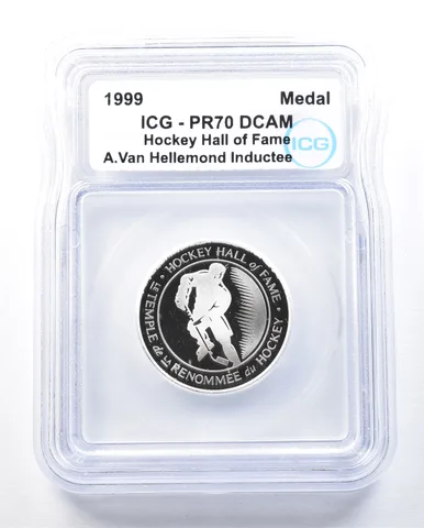 1999 Medal Hockey Hall Of Fame A Van Hellemond PR70 DCAM ICG *8944