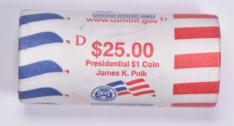 2009-D James Polk Presidential $1 Coin Roll of $25 Unc US Mint BU