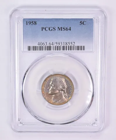 1958 Jefferson Nickel MS64 PCGS Beautiful Tone *1167