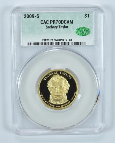 2009-S Presidential $1 Zachary Taylor PR70 DCAM CAC CACg
