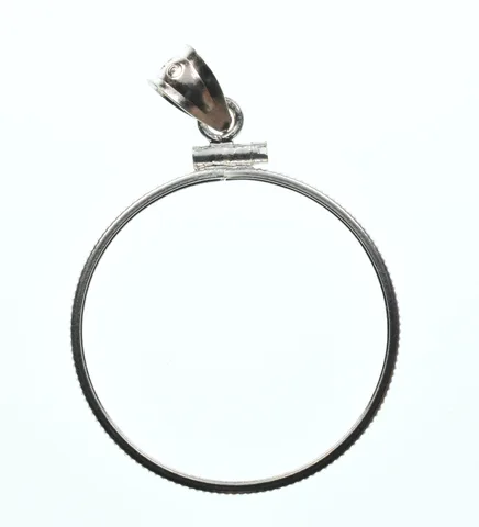 Sterling Silver 26 MM Susan B Anthony $1 Coin Bezel Pendant Frame Edge a2198
