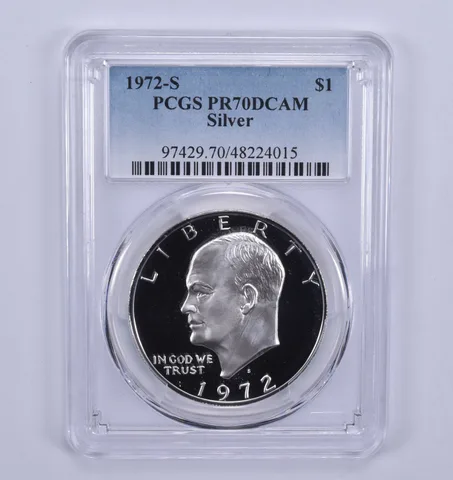 1972-S Eisenhower $1 Silver PR70 DCAM PCGS Blue Label