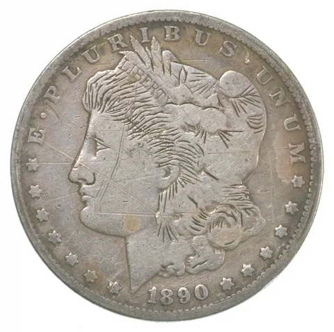 1890-O Morgan Silver Dollar - Hobo (Not Nickel) Hand Carved *5118