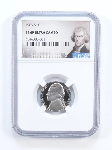 1985-S PF69 Jefferson Nickel NGC Special Lbl