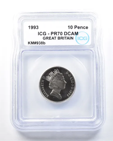 1993 Great Britain 10 Pence KM#938b PR70 DCAM ICG *8977
