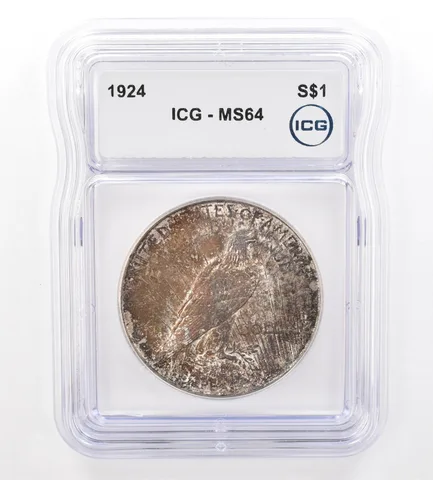 1924 Peace Silver Dollar MS64 ICG Beautiful Tone Reverse *7348
