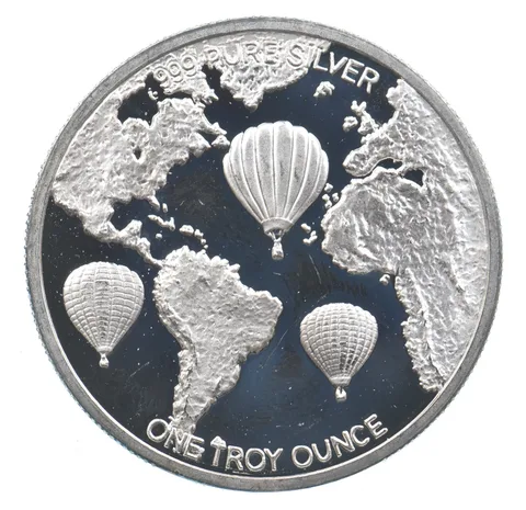 VINTAGE Art Bar/Round 1997 Brilliant Glow 1 Oz. .999 Silver One Troy Ounce *187